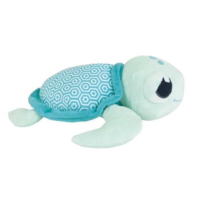 Ma Petite Carapace Peluche Tortue Lumineuse Naturelle +/- 25 cm - JEMINI - Chargeable à la lumière, fonctionne sans pile.