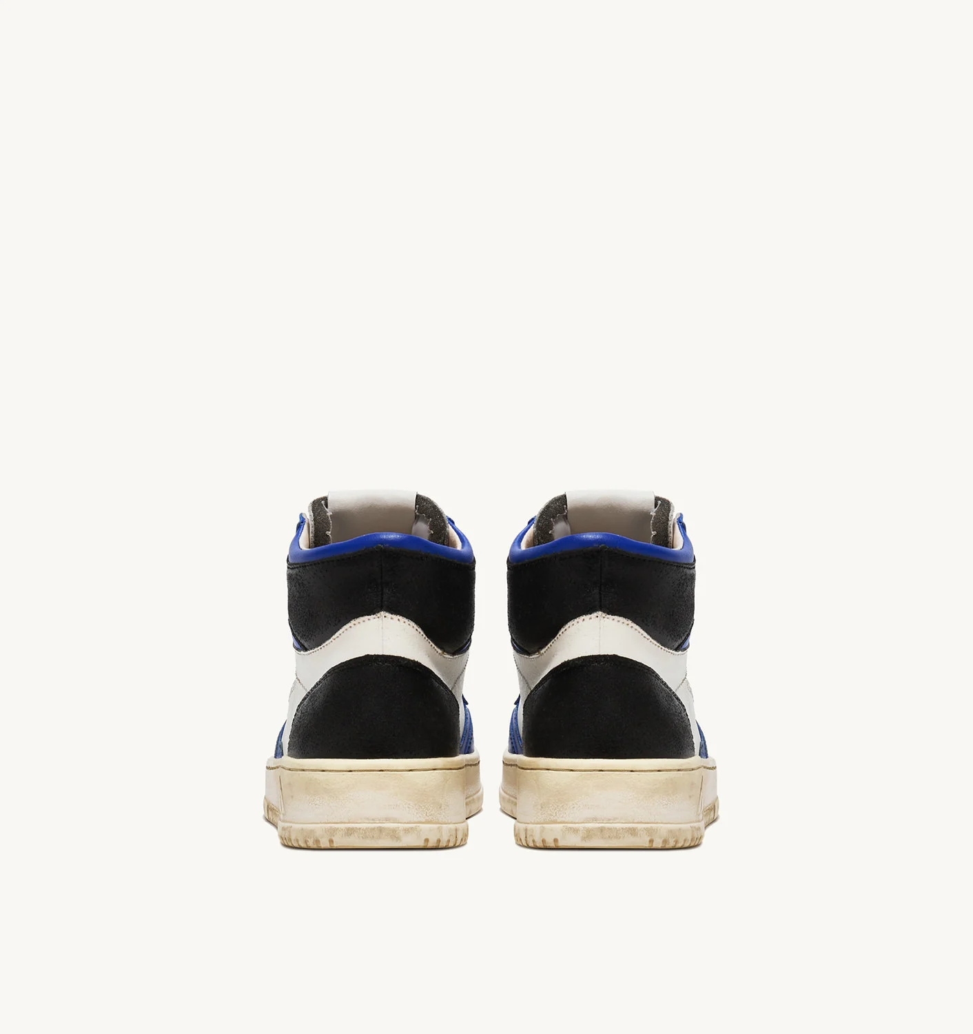 Adidași medaliați MID SUPER VINTAGE ÎN PELLE BIANCO BLUE NERO