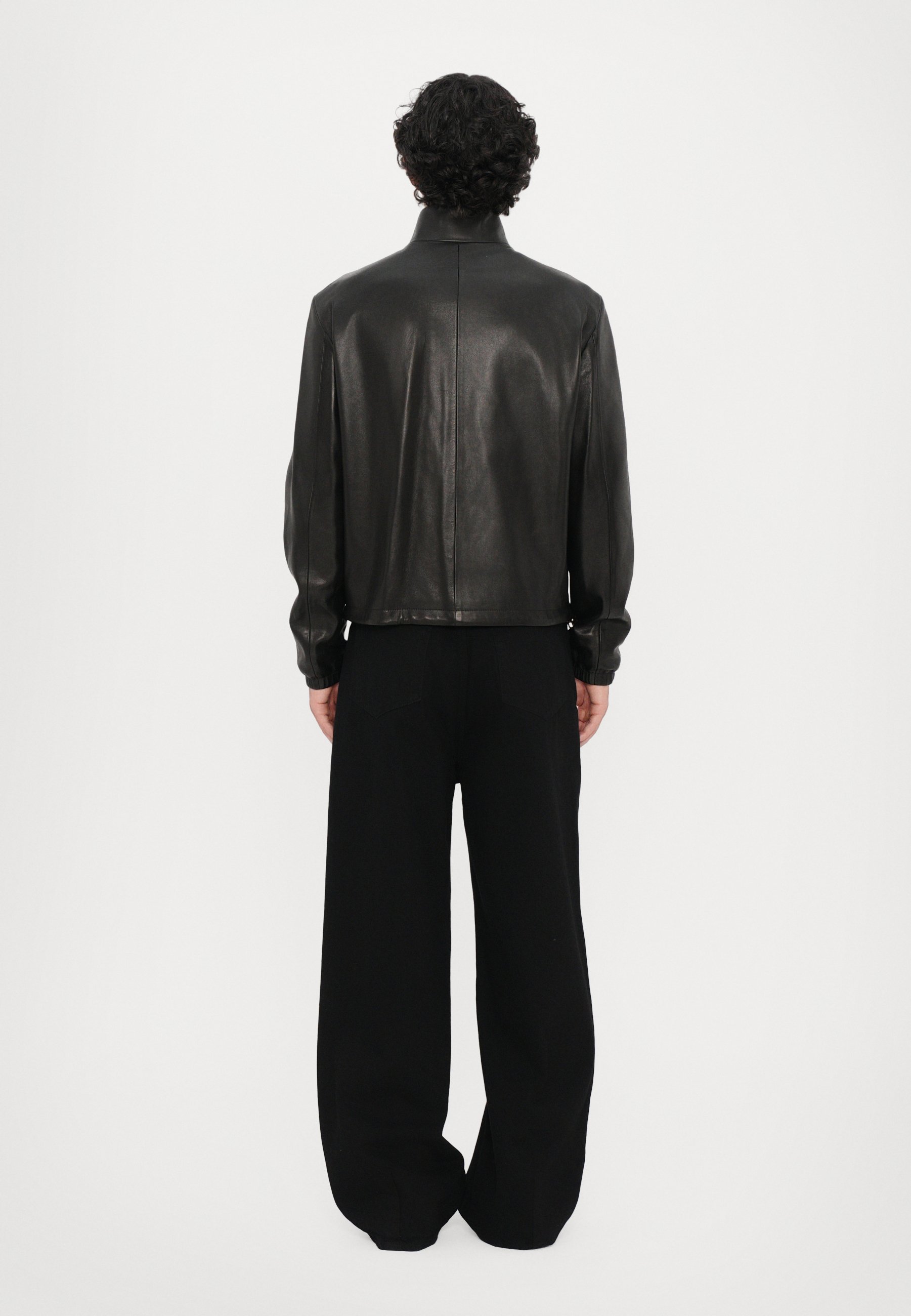 Versace BLOUSON - Veste en cuir - noire