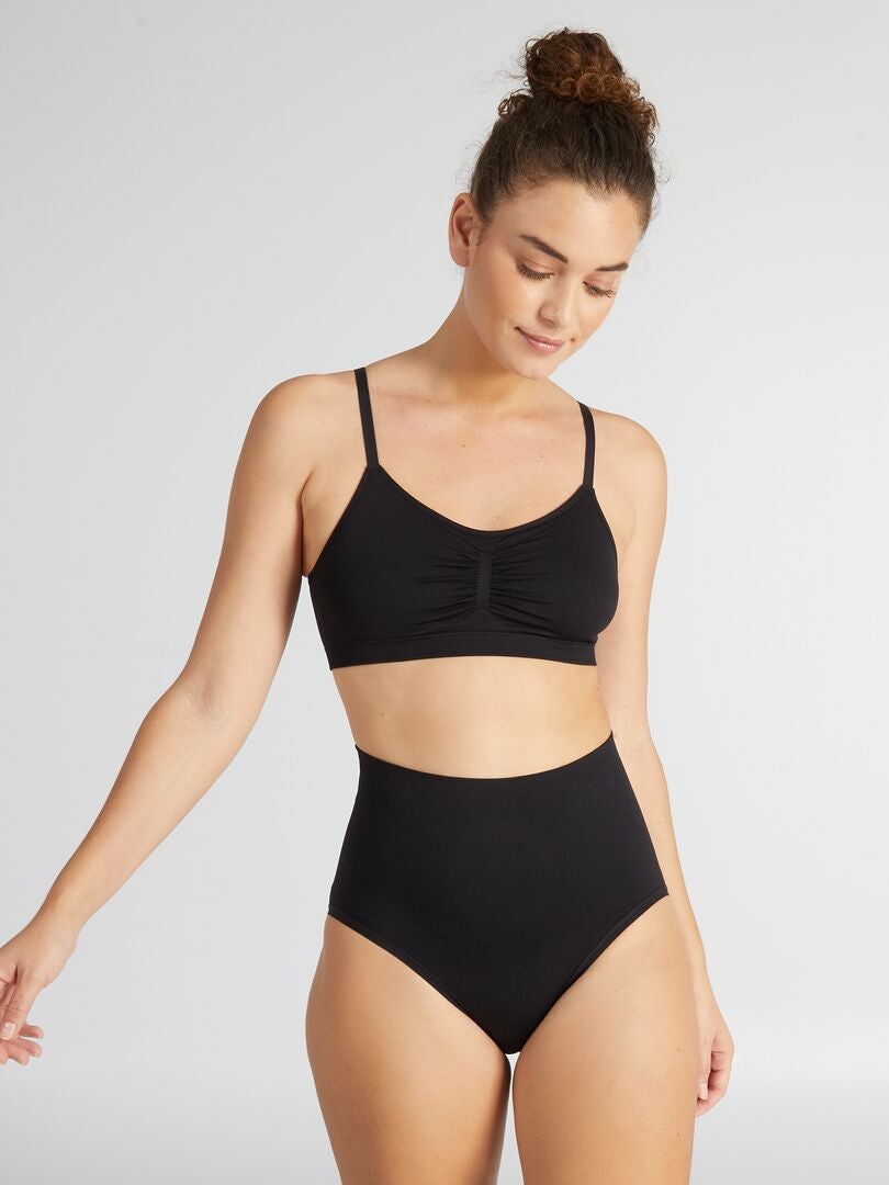 Calcinha modeladora de cintura alta - Preta
