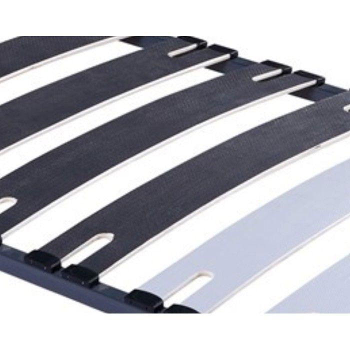 Sommier Cadre Lattes Pieds 100x200 x 29 cm en Mtal - 9 Larges Lattes de 12,5 cm - Montage Rapide
