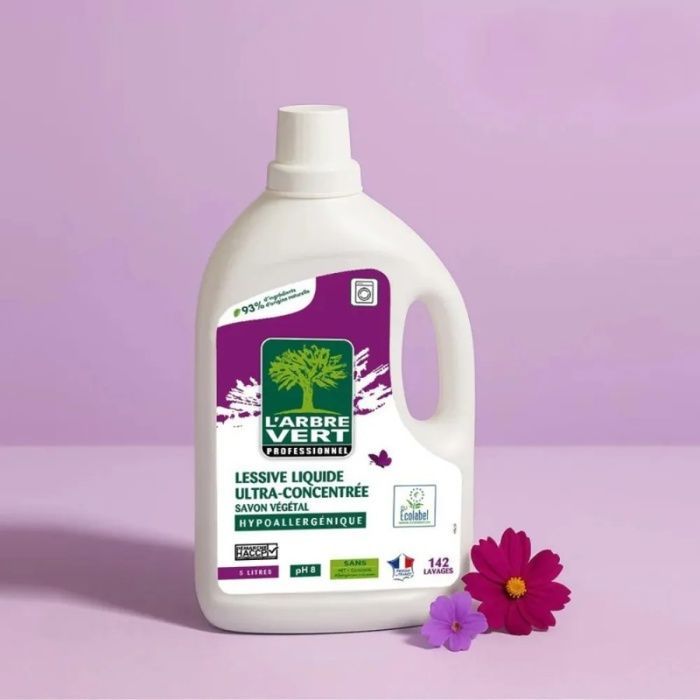 L'ARBRE VERT - Lessive Liquide ultra concentrée 142 lavages - Ecolabel - 5 L
