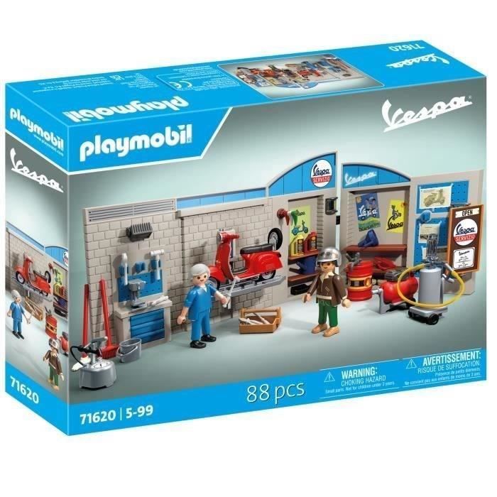 PLAYMOBIL 71620 Vespa Garage, Retro Stijl, Jaren 60, 88 Onderdelen, Volwassenen, Klassieke Auto's