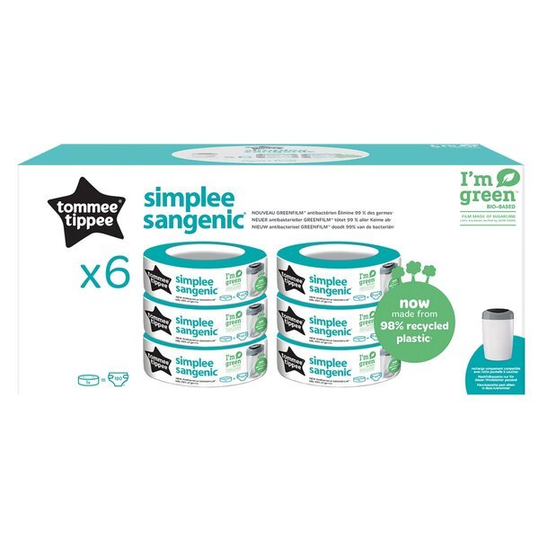 Kazety do plienkového koša Tommee Tippee Simplee Sangenic<br>6 kusov