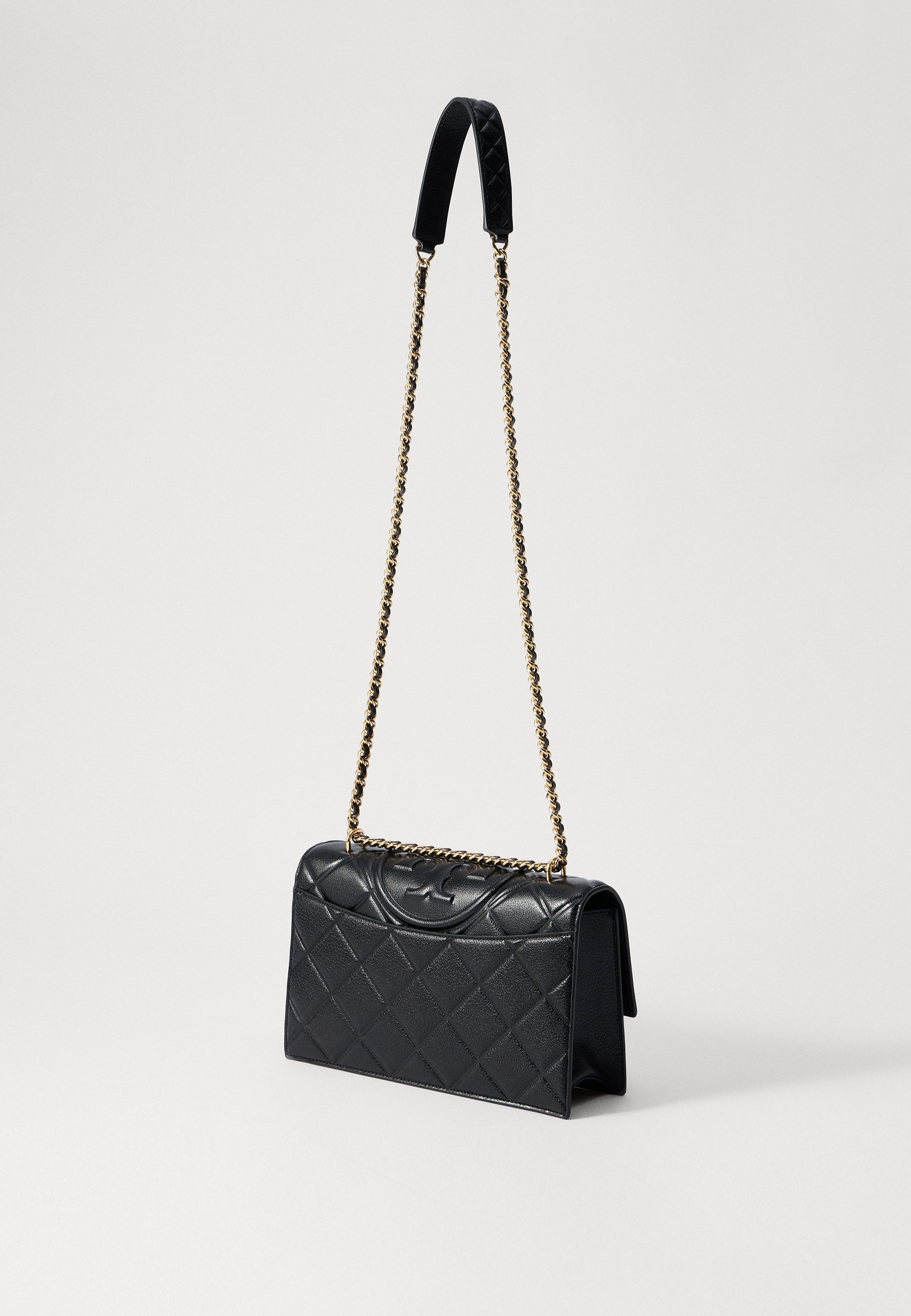 Tory Burch FLEMING CONVERTIBLE SHOULDER BAG - Geantă crossbody - neagră