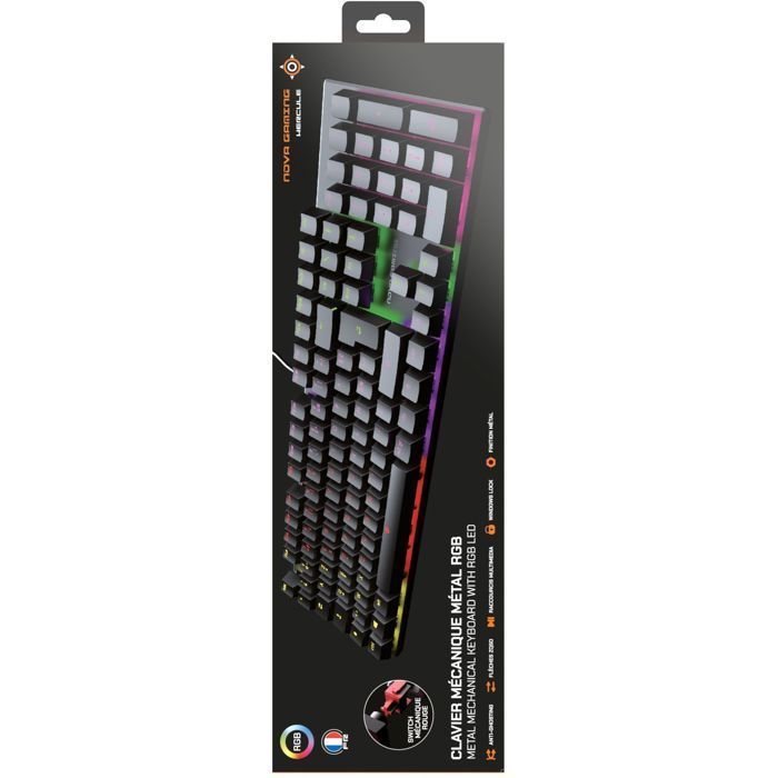 Clavier gamer - Mécanique - Nova Gaming - Hercule - Filaire - LED RGB