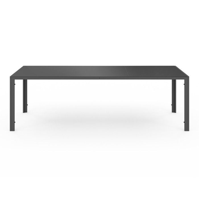 IDMARKET Salon de jardin MADRID table 240 CM et 10 chaises empilables gris anthracite
