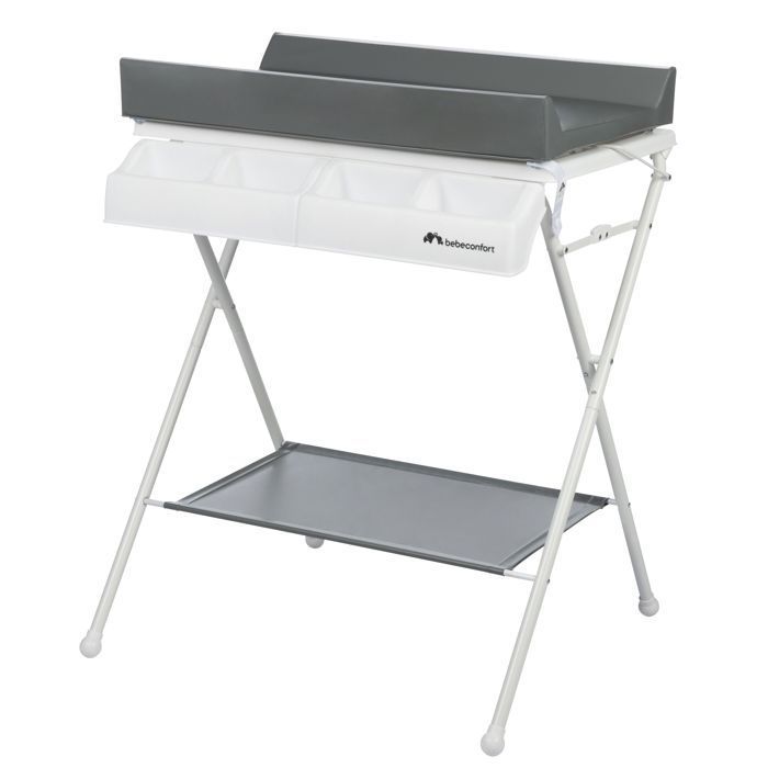 Fasciatoio e vaschetta da bagno 2 in 1 BEBECONFORT Baltic, pieghevole, dalla nascita fino a 12 mesi (11 kg), grigio minerale.