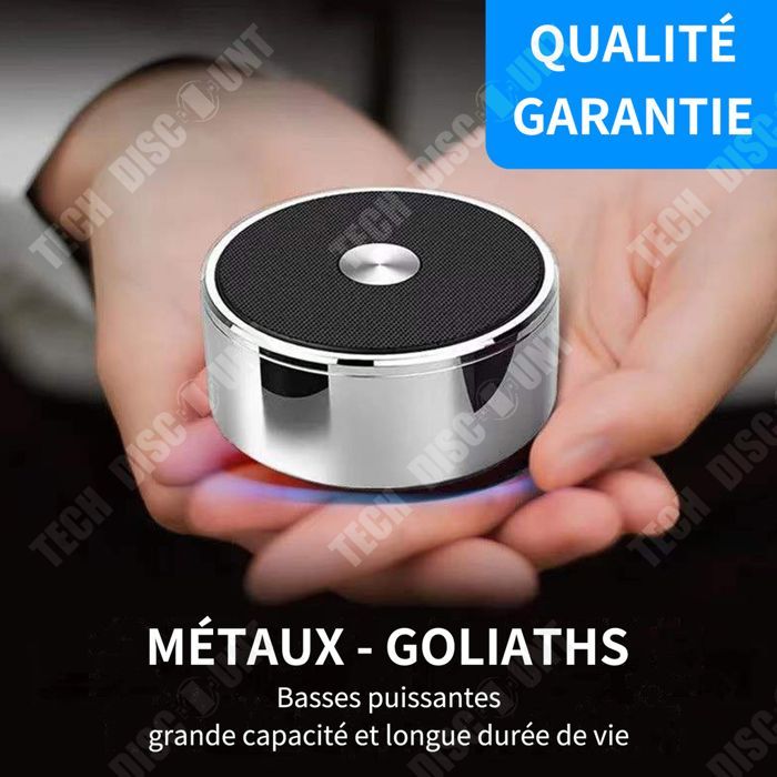 Enceinte Bluetooth étanche IPX3 portable - Bluetooth 5.0, 6h, 600mAh, noir