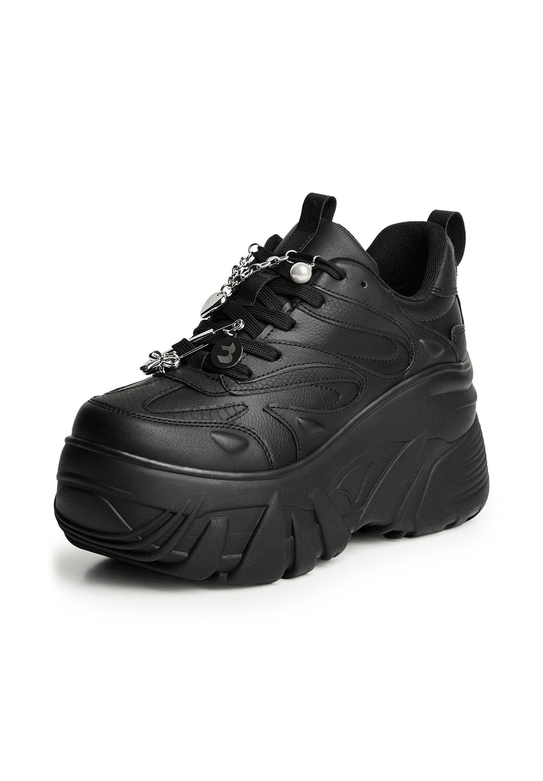 Bershka PLATFORM - Sneakers - zwart