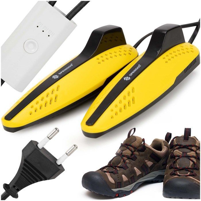 Sèche-chaussures - SPRINGOS - Modèle standard - Temp. 60–70°C - Minuterie 4/8/12 h - 15 W compact