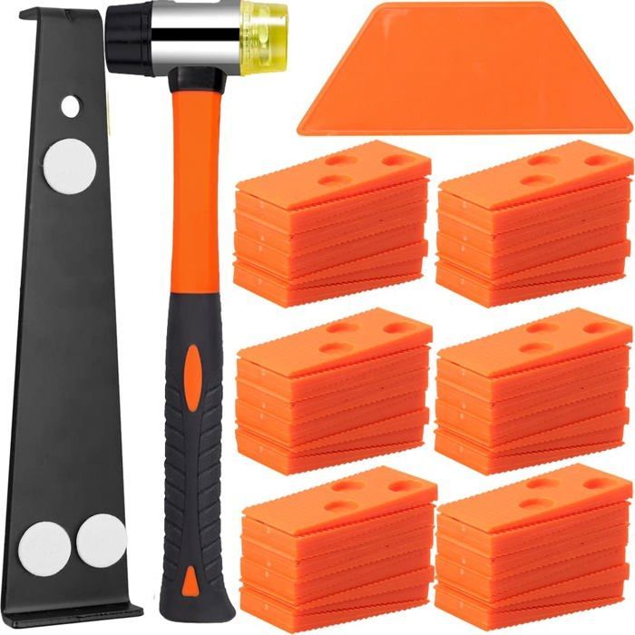 Kit de instalación de laminado - AIMOONSA - Kit completo - 60 cuñas - Barra de tracción de acero - 7-15 mm