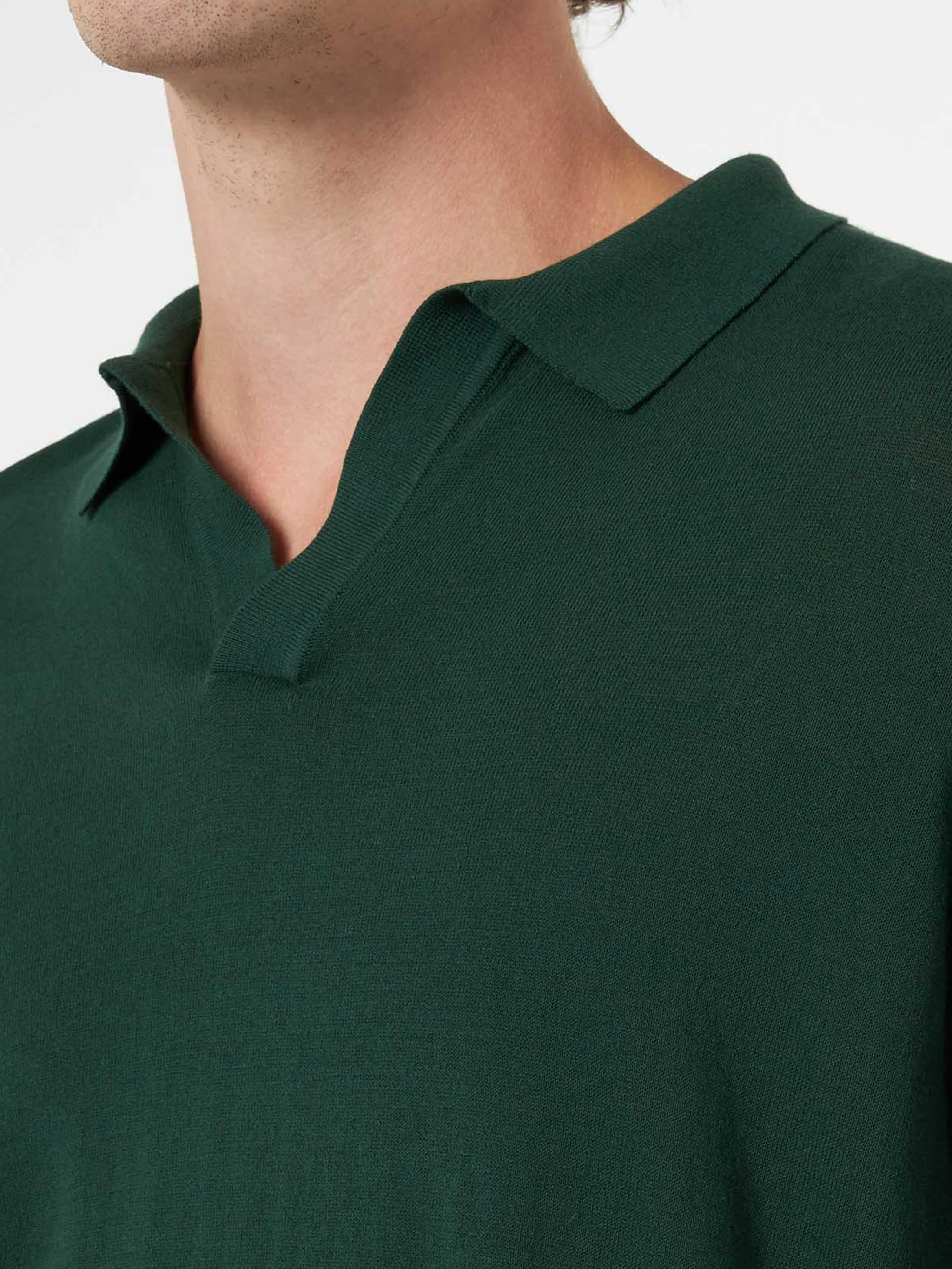 Sloan poloshirt in Engels groen gebreid zonder knopen