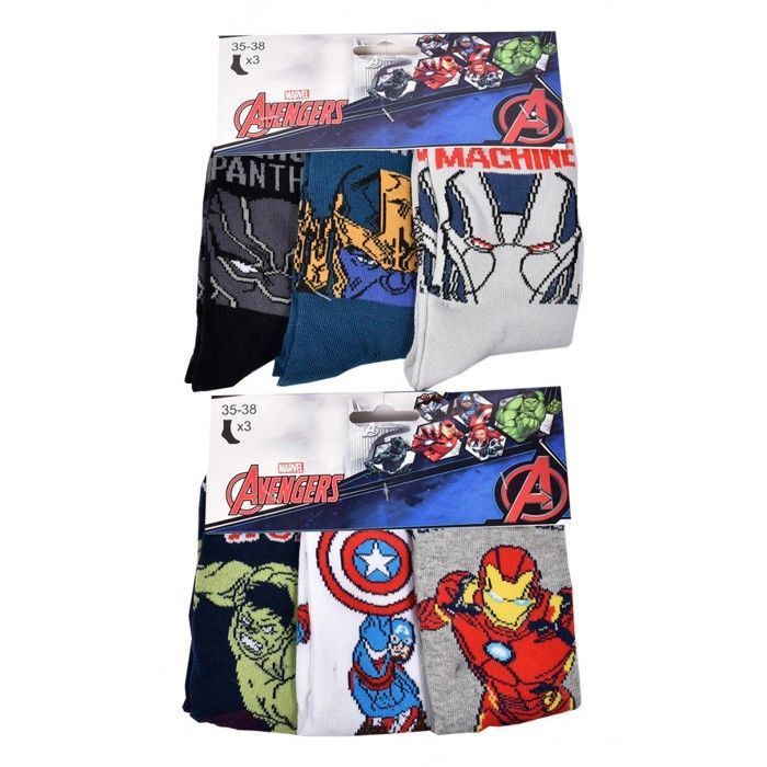 Calzini da ragazzo con licenza ufficiale - Confezione a sorpresa da 12 paia - Avengers