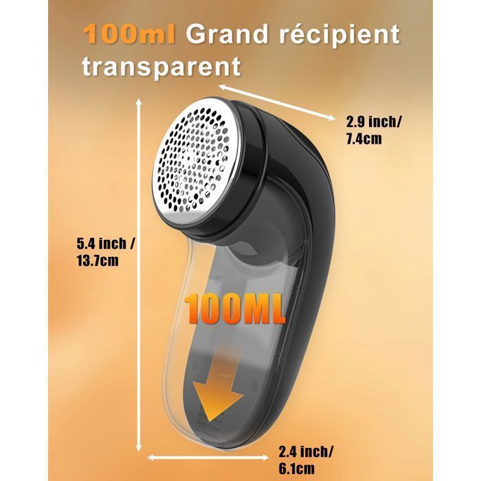 Anti Bouloche Électrique,[Type-C+Écran LED] Homtronics Rasoir Électrique à Bouloches,pour Laine Vêtements Canapés Couvertures,Noir
