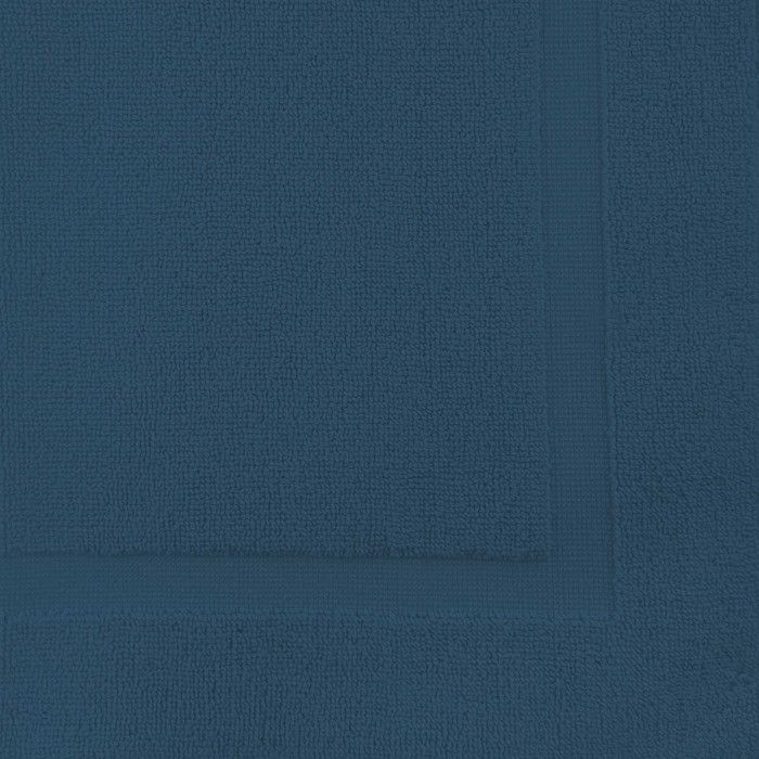 Alfombrilla de baño de algodón de 800 gr/m2, 50x80 cm, LAGUNE, color azul pato, de Soleil d'ochre.