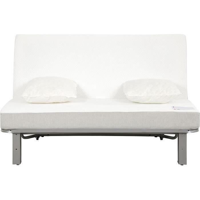 Banquette BZ 2 places EVASION - Tissu marine - Matelas SIMMONS - Couchage 188x138 cm
