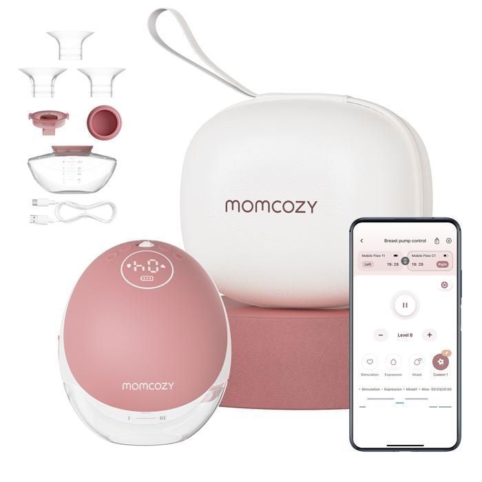 Momcozy Mobile Flow Hands-Free Breast Pump | M9, Multi-Mode Customizable and 15 Levels, 24mm