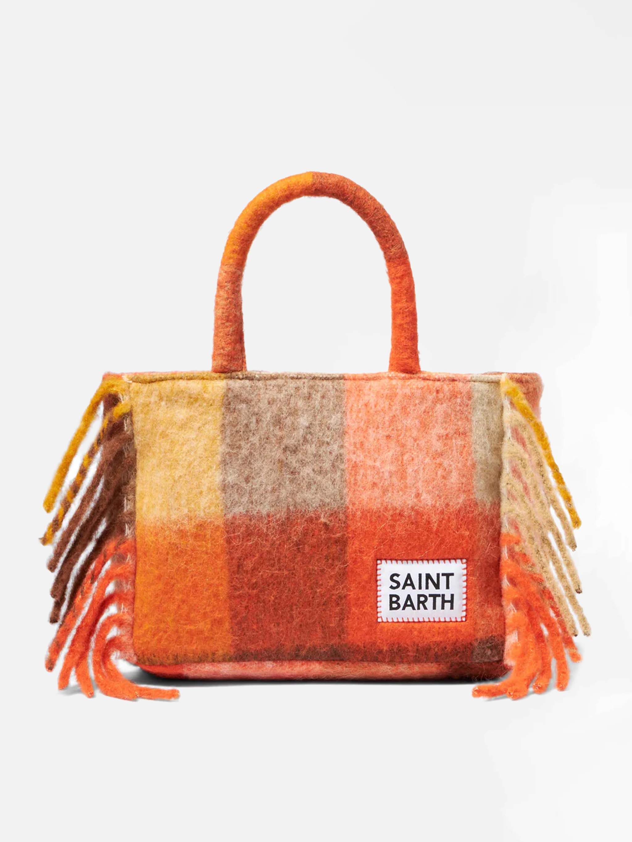 Colette handtas met veelkleurig ruitpatroon en franjes