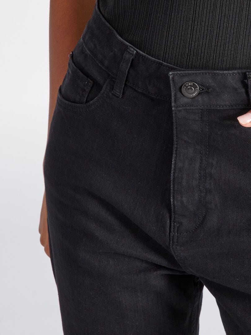 Pantalones vaqueros de talle alto regulares - 38/28L - NEGRO