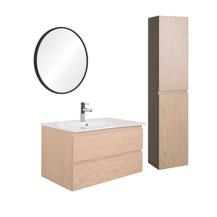 Móvel de lavatório único SORRENTO de 80 cm