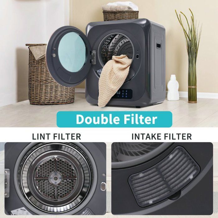 Portable tumble dryer - LANGTU - Compact - 4 kg capacity - LCD screen - Heat pump
