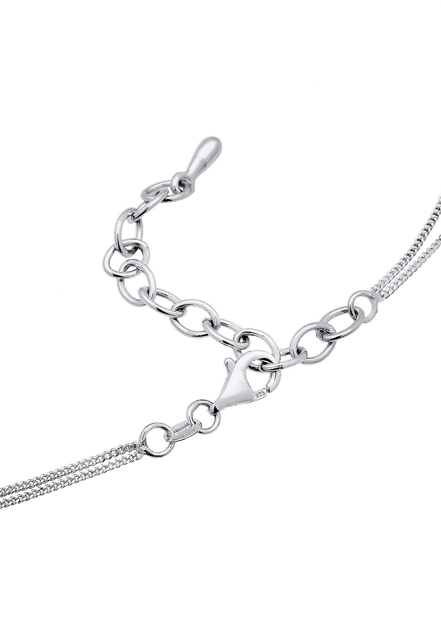 Elli Femme Démi-Lune Étoile et Cristal en Argent Sterling (925/1000)