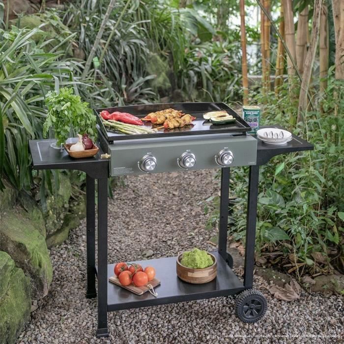 Gas griddle - LIVOO - 7500w - Enamelled steel plate - 62x34.5cm - DOC326