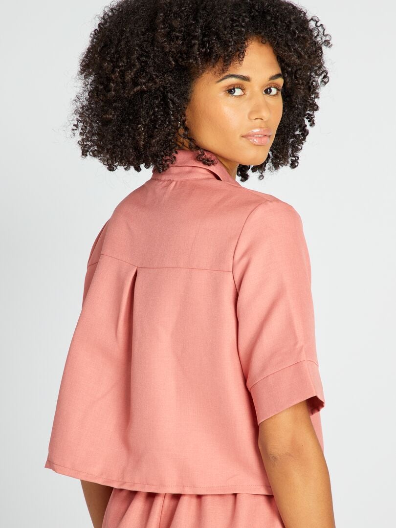 Camisa corta de manga tres cuartos - ROSA