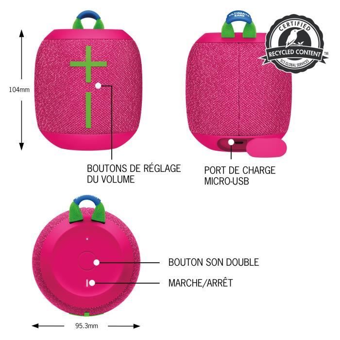 Enceinte Bluetooth ULTIMATE EARS Wonderboom 3 Rose
