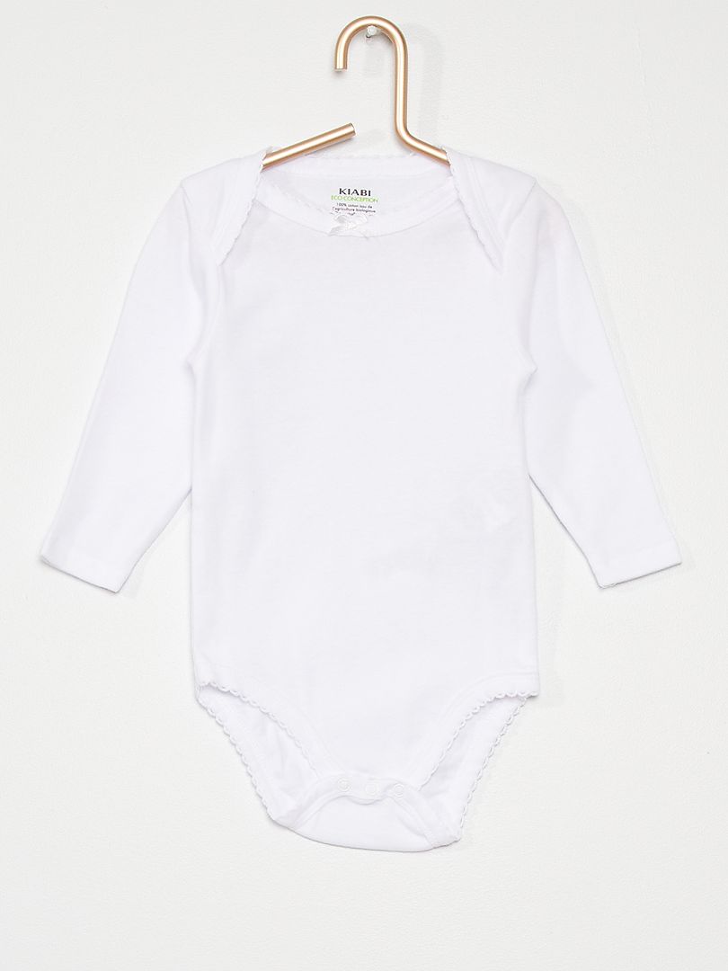 Conjunto de 3 bodys de manga larga - BLANCO