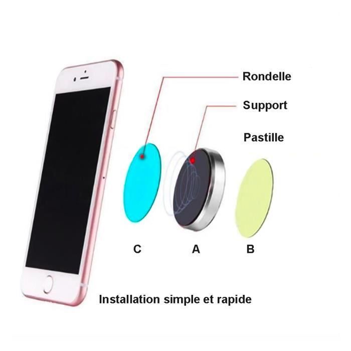 Tikawi x1 Universele magnetische autotelefoonhouder (Samsung / iPhone / enz.) dashboardhouder - Zwart draagbare houder