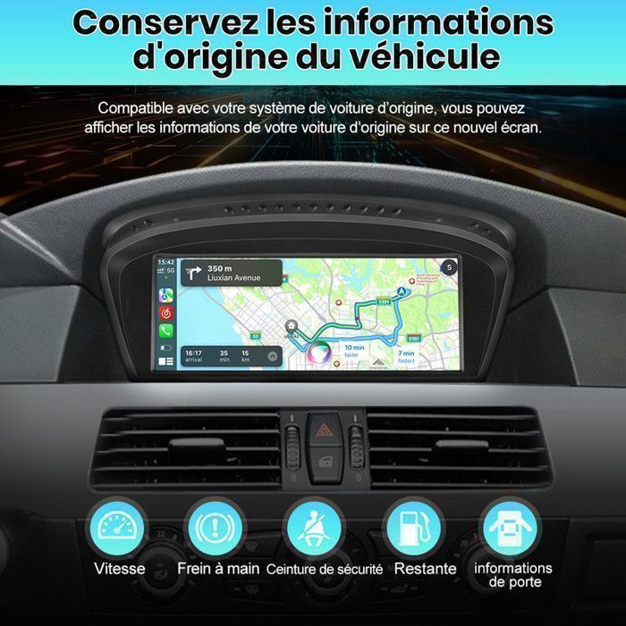 Linux Car Radio for BMW 5 Series E60 E61 E63 E64 3 Series E90 E91 E92 Carplay Android Auto 8.8'' HD screen 1280*480 (No system)