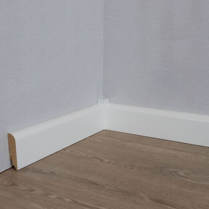 PROVISTON 19 x 70mm rounded skirting board, melamine skirting board, white MDF skirting board
