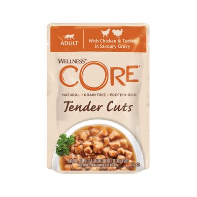 Alimento umido per gatti adulti Wellness Core Tender Cuts