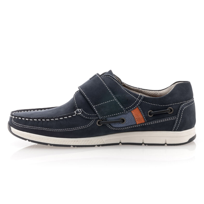 Blå loafers/båtsko for menn