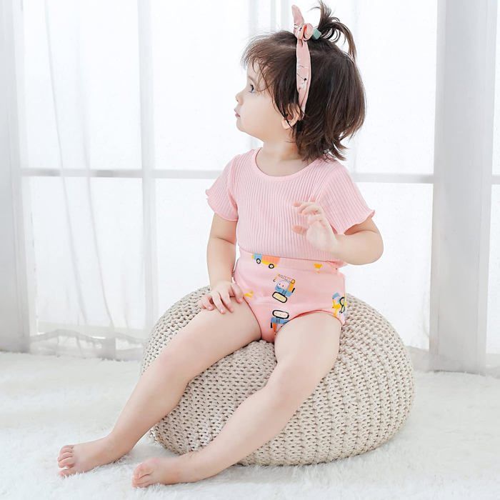 Culotte Apprentissage Propreté Fille Garcon - Rose - 6pcs Coton Rembourrées Pour Bébé 2-4 Ans Propreté Enfant Doux Lavable
