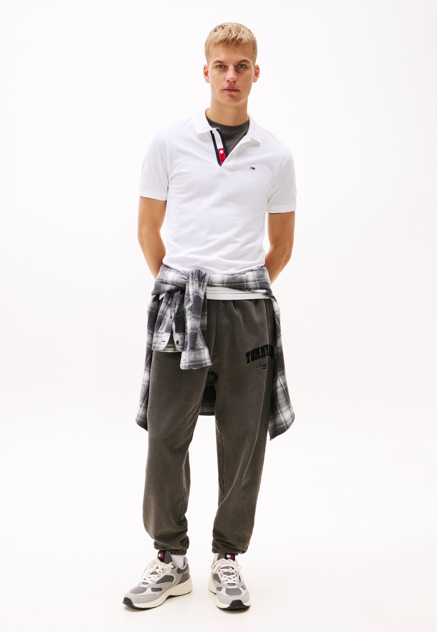 Polo Tommy Jeans ORIGINAL FINE SLIM FIT - blanc classique