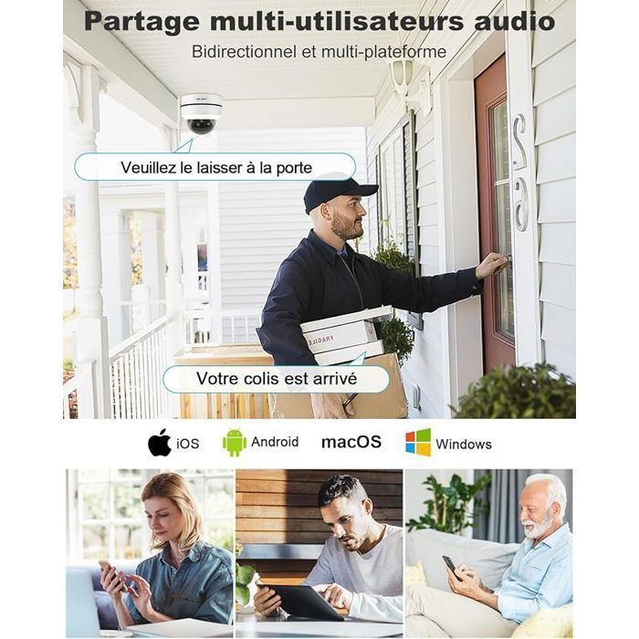 Cámara de vigilancia exterior PTZ GENBOLT 2.5K, WIFI 2.4/5GHz, cámara IP de 4MP con doble lente, DC y PoE, zoom 10X, IK10 resistente al vandalismo.