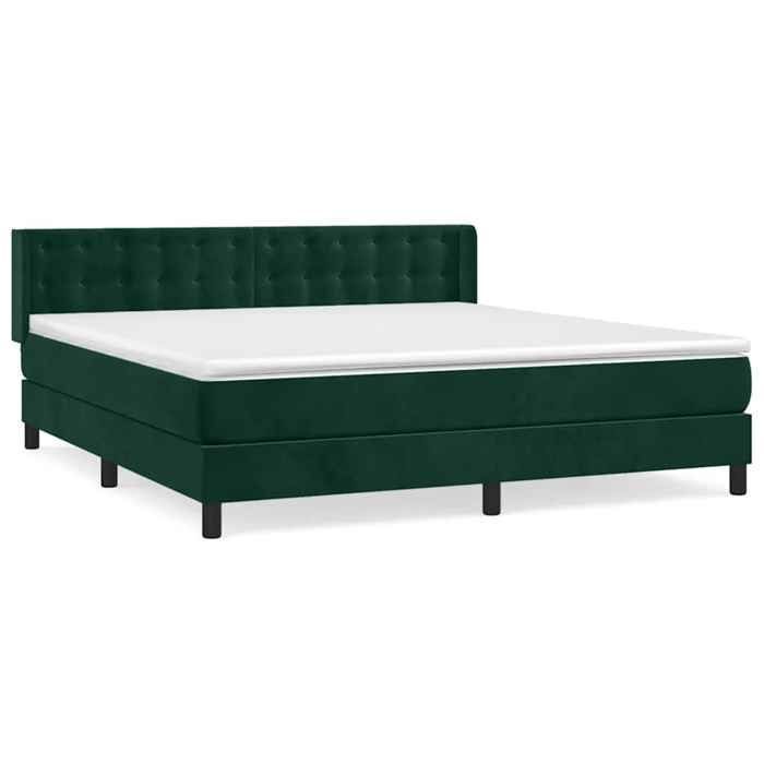 Letto con rete a doghe e materasso - Verde scuro - 180x200 cm - Velluto - Massimo relax