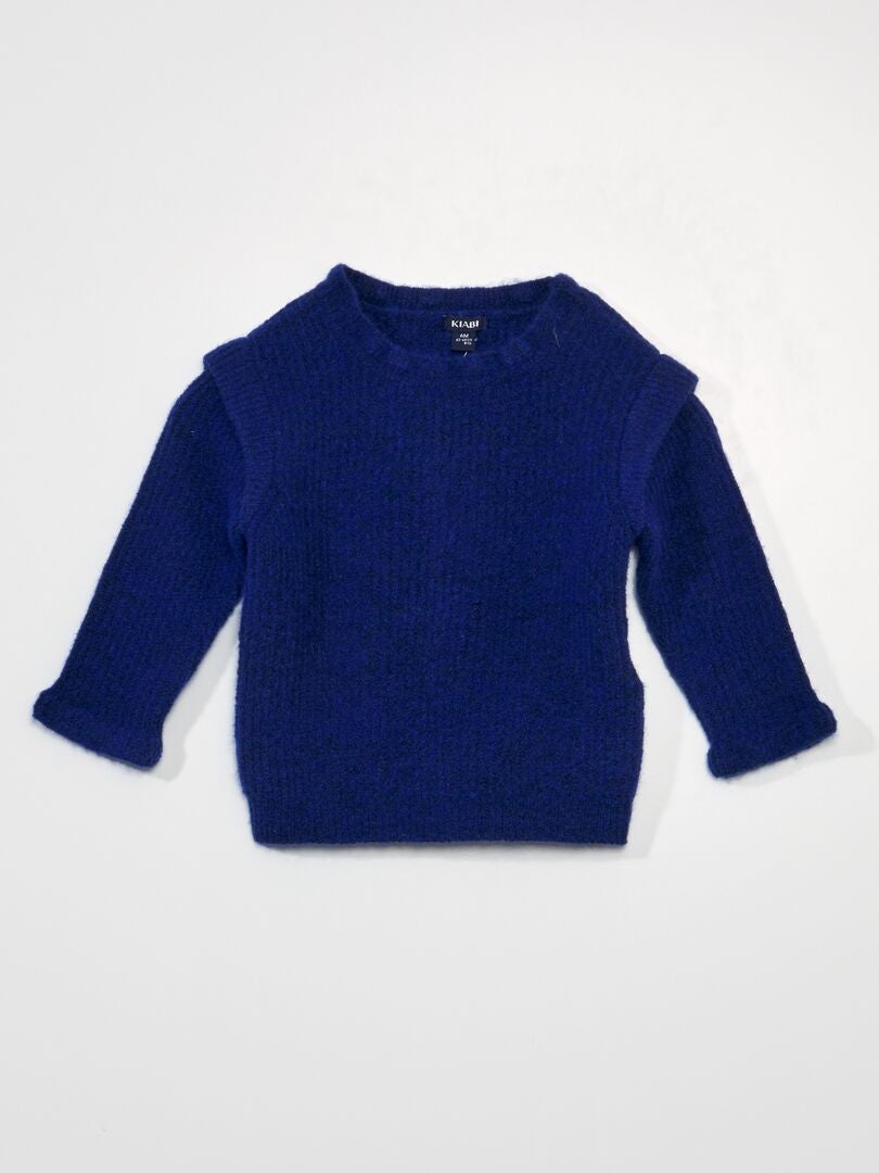 Sweter dzianinowy - NIEBIESKI