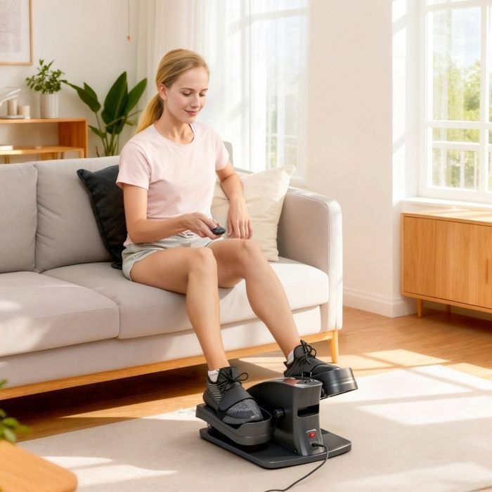 vélo d'exercice Compact -Mini Velo D'Appartement-Réglage à 12 vitesses-avec télécommande-noir