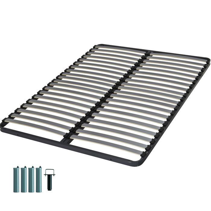 Sommier + jeu de pieds 160x200 Epsilon 2x21 lattes