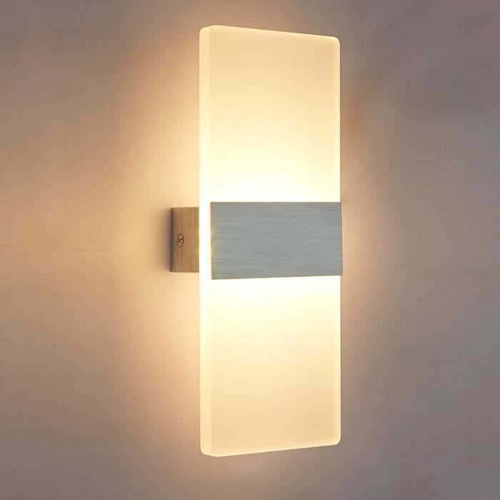 Applique Murale LED - HAUTSTORE - 12W - Blanc Chaud - Intérieur - 22x11cm