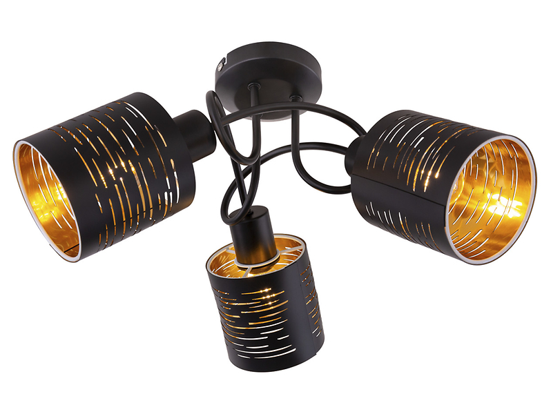 Lampa sufitowa Tunno 3-punktowa z tworzywa sztucznego czarna