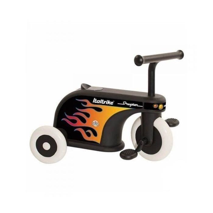 Porteur évolutif bébé dragster 1/3 ans - Italtrike - 3 roues - Noir et blanc