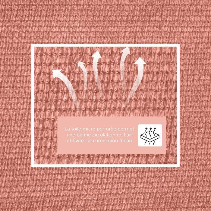 Voile d'ombrage - Outsunny - triangulaire grande taille 4x4x4 m haute densité anti-UV - PE - rouge rouille