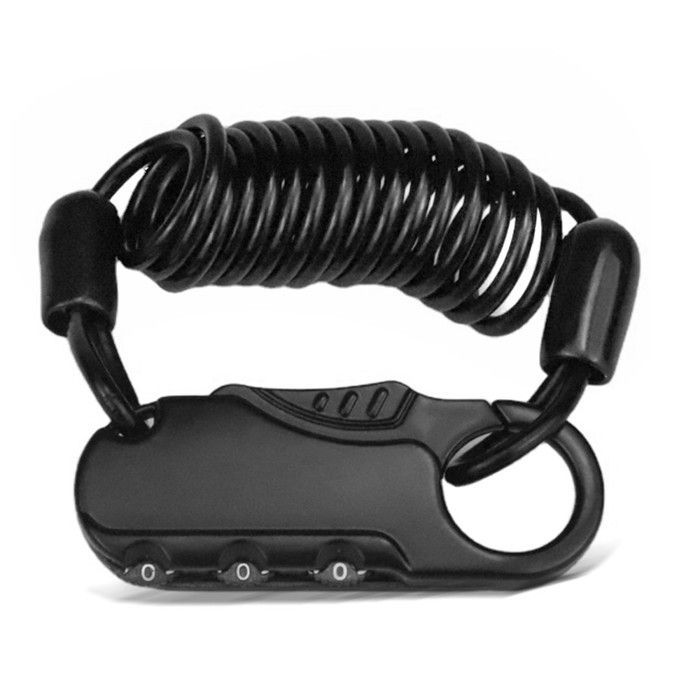 Lucchetto/lucchetto a combinazione Tourtecs nero per casco da moto