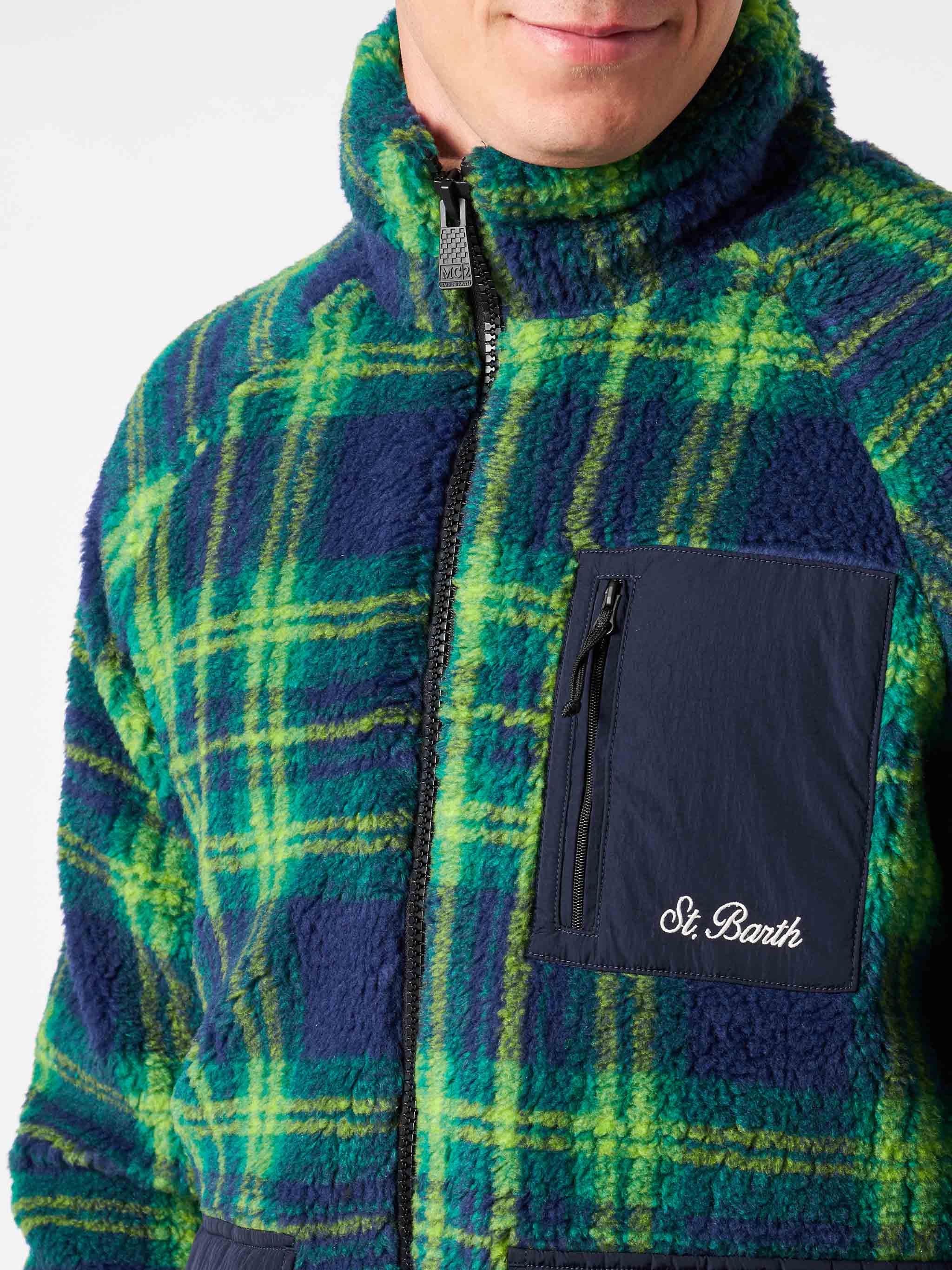 Sherpa-jas voor heren met tartanprint.
