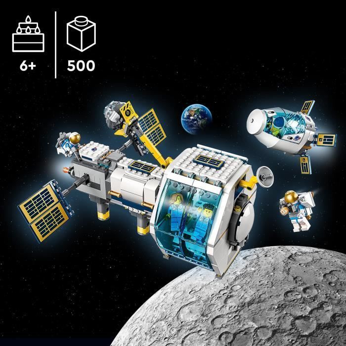 LEGO® 60349 Cityn kuuavaruusasema, NASA:sta inspiroitunut setti, avaruuslelu astronauteilla, lapsille 6+ vuotta